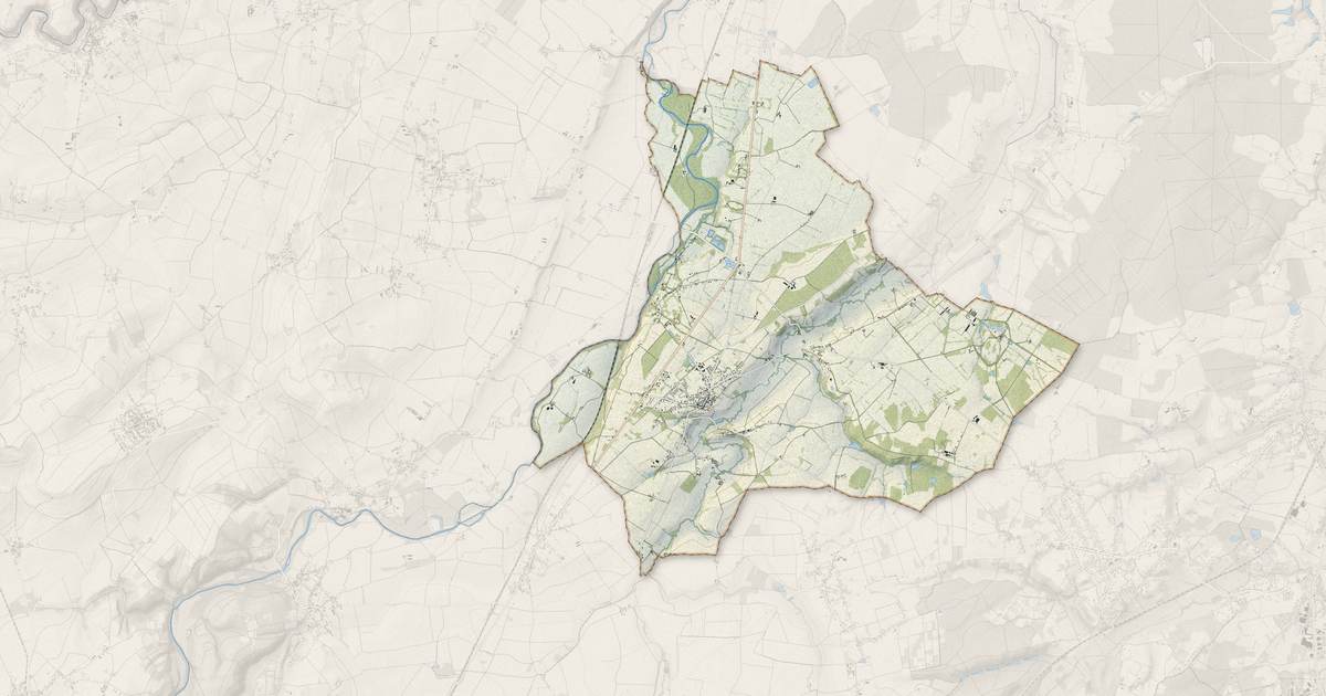 Portrait cartographique de Broût-Vernet : relief, eau, forêts, bâti et voies, calculés à partir des données de l'IGN