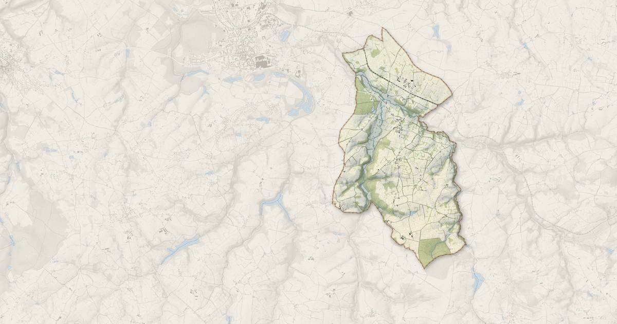 Portrait cartographique de Colombier : relief, eau, forêts, bâti et voies, calculés à partir des données de l'IGN