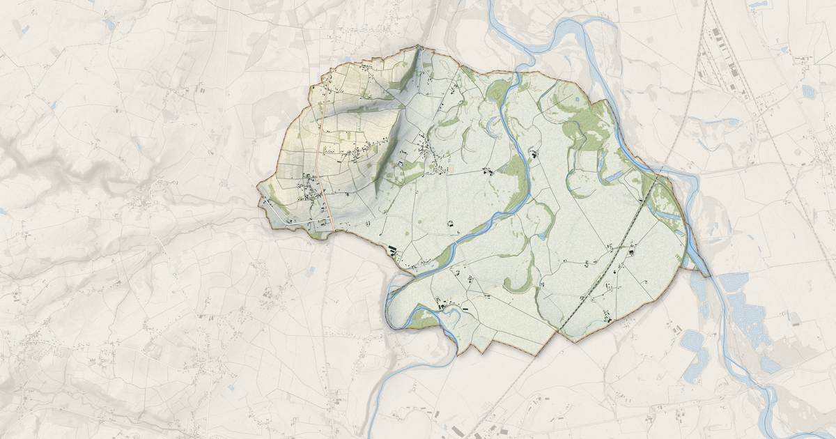 Portrait cartographique de Contigny : relief, eau, forêts, bâti et voies, calculés à partir des données de l'IGN