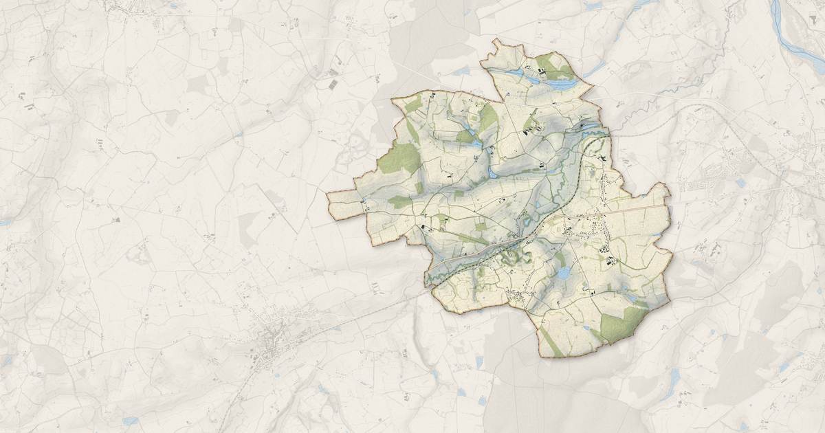 Portrait cartographique de Coulandon : relief, eau, forêts, bâti et voies, calculés à partir des données de l'IGN