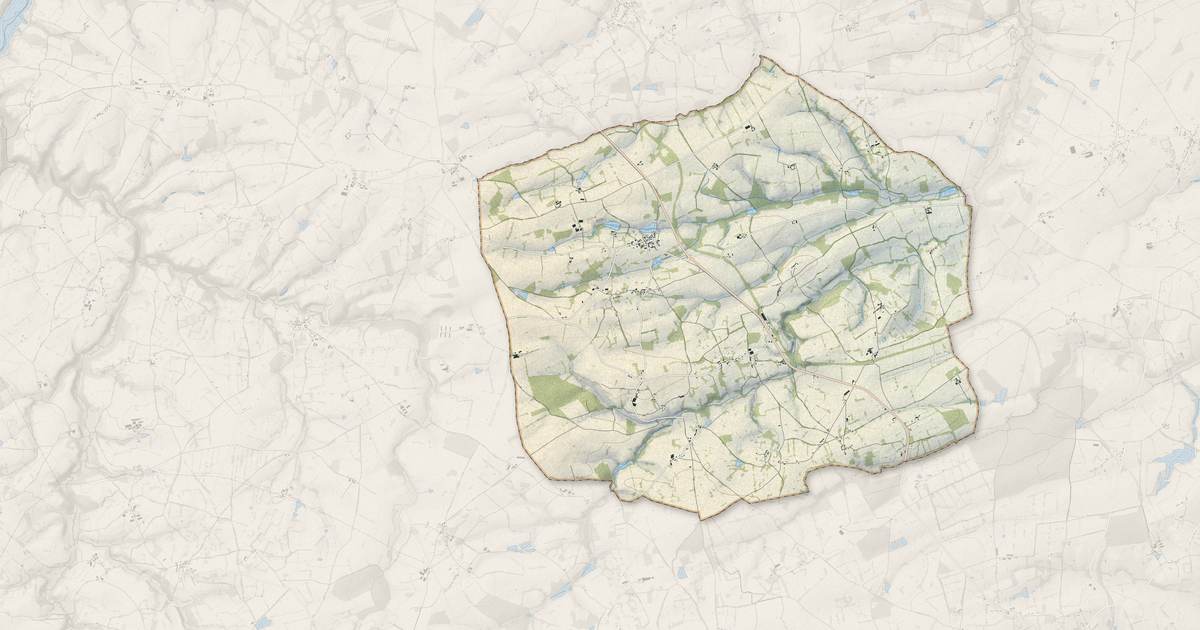 Portrait cartographique de Courçais : relief, eau, forêts, bâti et voies, calculés à partir des données de l'IGN