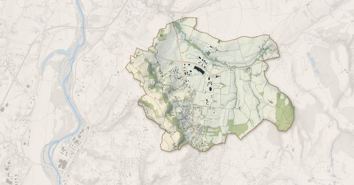 Portrait cartographique de Creuzier-le-Neuf : relief, eau, forêts, bâti et voies, calculés à partir des données de l'IGN