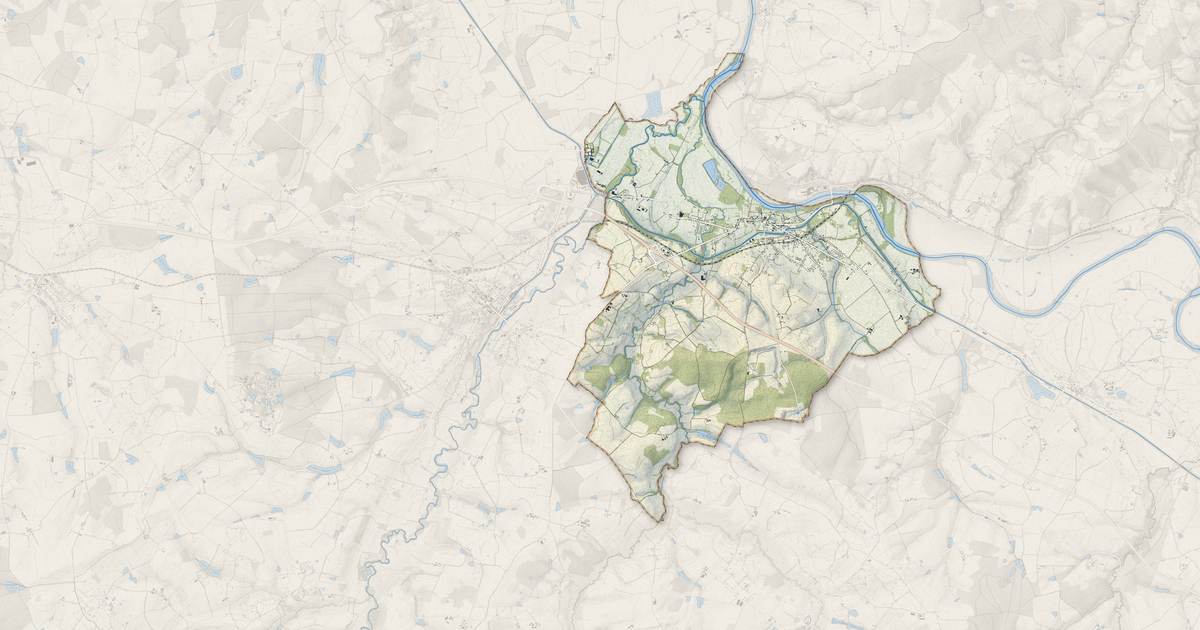 Portrait cartographique de Diou : relief, eau, forêts, bâti et voies, calculés à partir des données de l'IGN