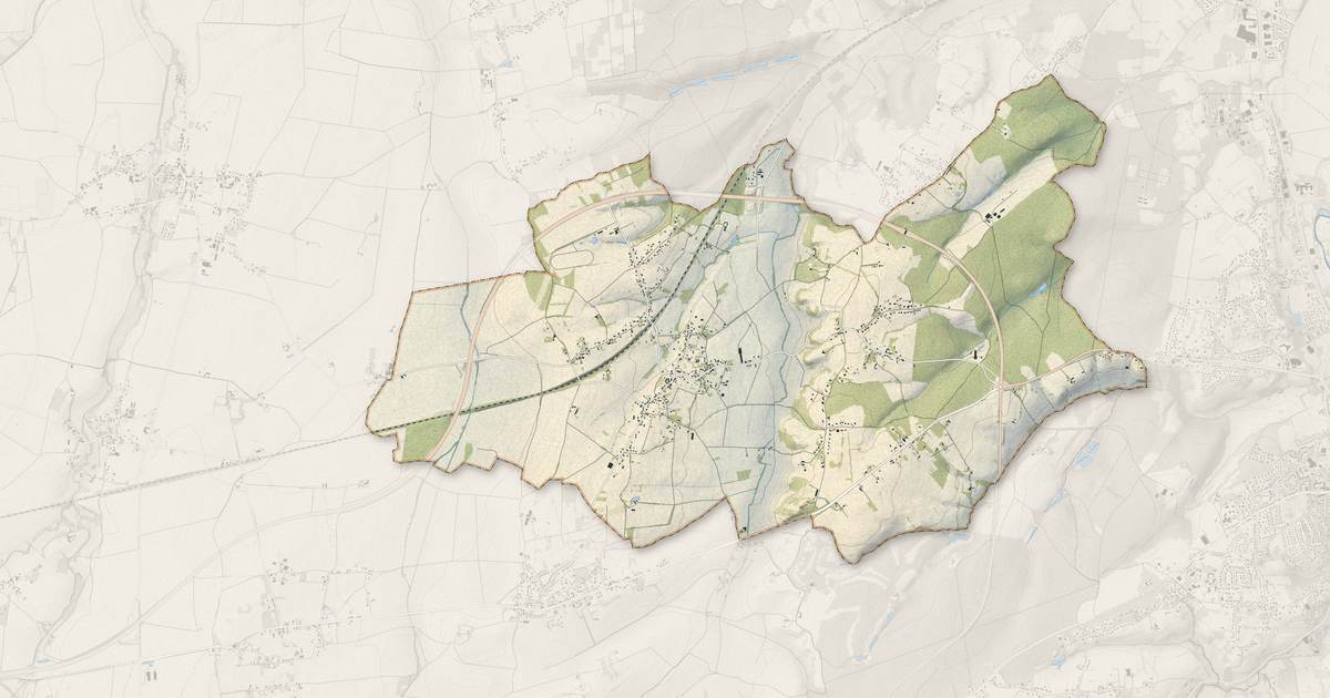 Portrait cartographique de Espinasse-Vozelle : relief, eau, forêts, bâti et voies, calculés à partir des données de l'IGN