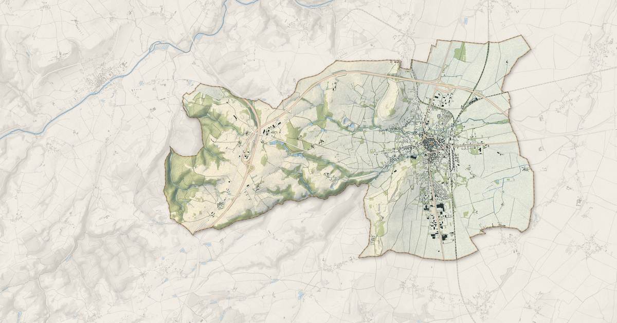 Portrait cartographique de Gannat : relief, eau, forêts, bâti et voies, calculés à partir des données de l'IGN