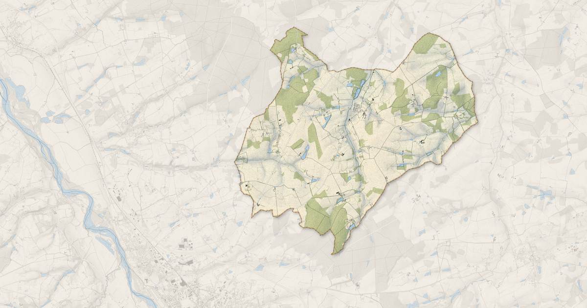 Portrait cartographique de Gennetines : relief, eau, forêts, bâti et voies, calculés à partir des données de l'IGN