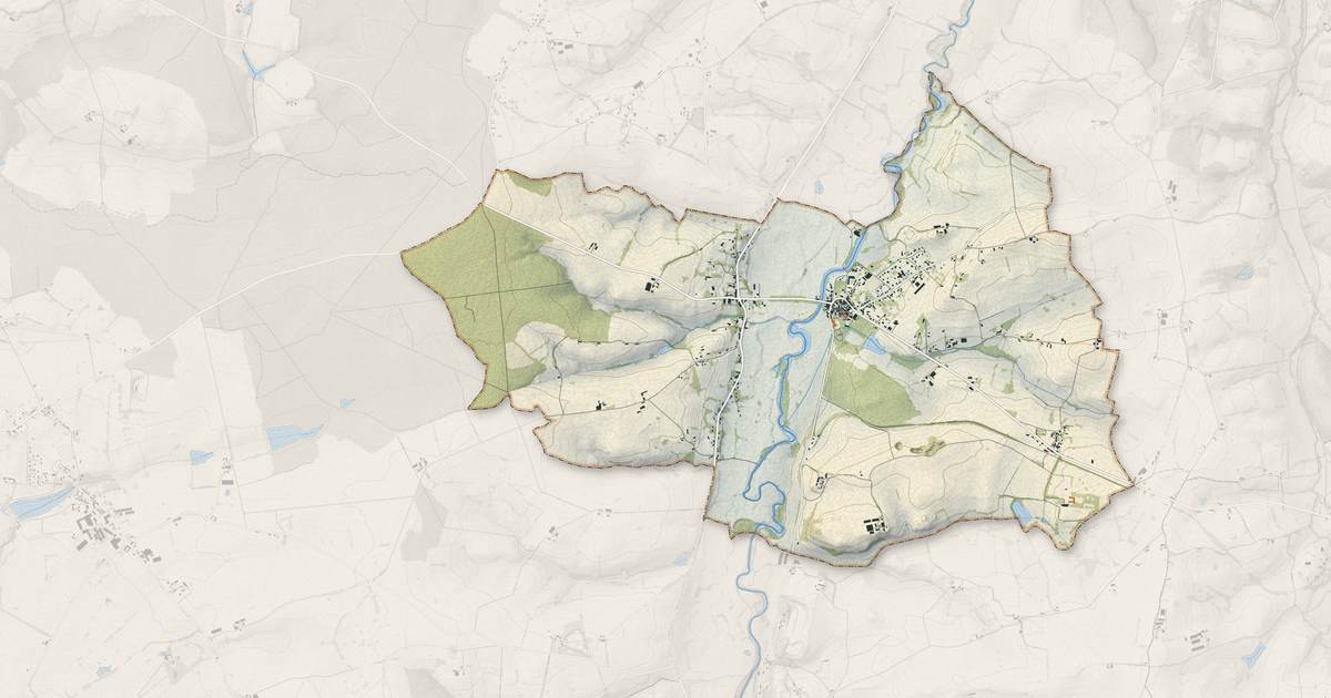 Portrait cartographique de Jaligny-sur-Besbre : relief, eau, forêts, bâti et voies, calculés à partir des données de l'IGN