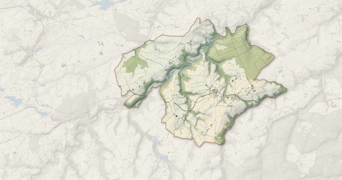 Portrait cartographique de Louroux-de-Bouble : relief, eau, forêts, bâti et voies, calculés à partir des données de l'IGN