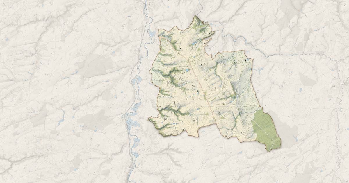 Portrait cartographique de Haut-Bocage : relief, eau, forêts, bâti et voies, calculés à partir des données de l'IGN