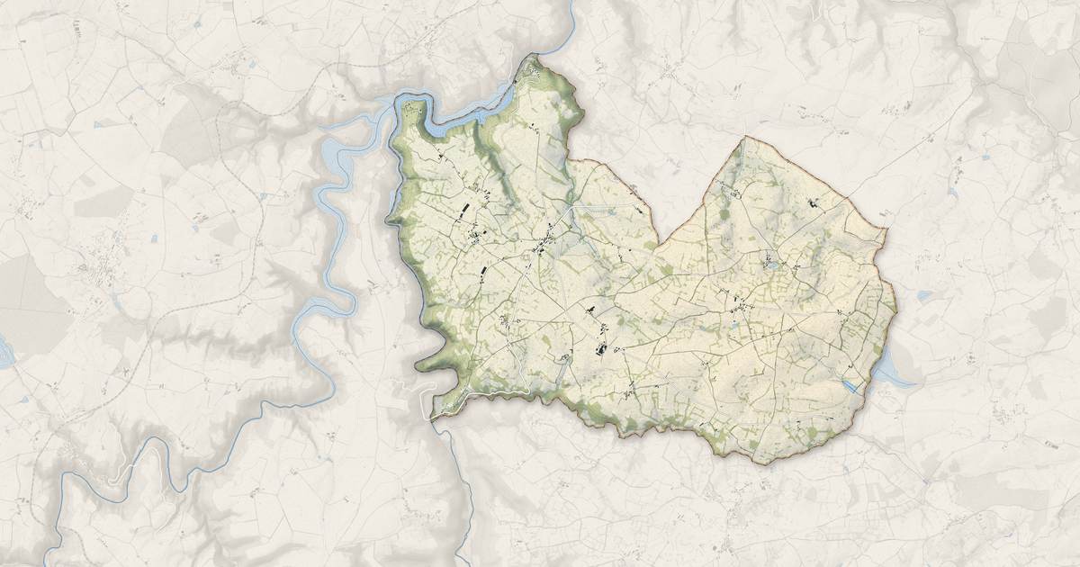 Portrait cartographique de Mazirat : relief, eau, forêts, bâti et voies, calculés à partir des données de l'IGN