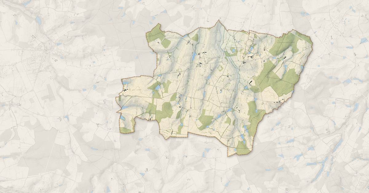 Portrait cartographique de Mercy : relief, eau, forêts, bâti et voies, calculés à partir des données de l'IGN