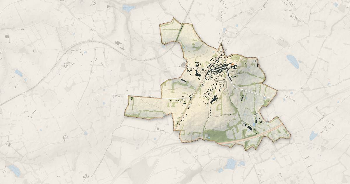 Portrait cartographique de Le Montet : relief, eau, forêts, bâti et voies, calculés à partir des données de l'IGN
