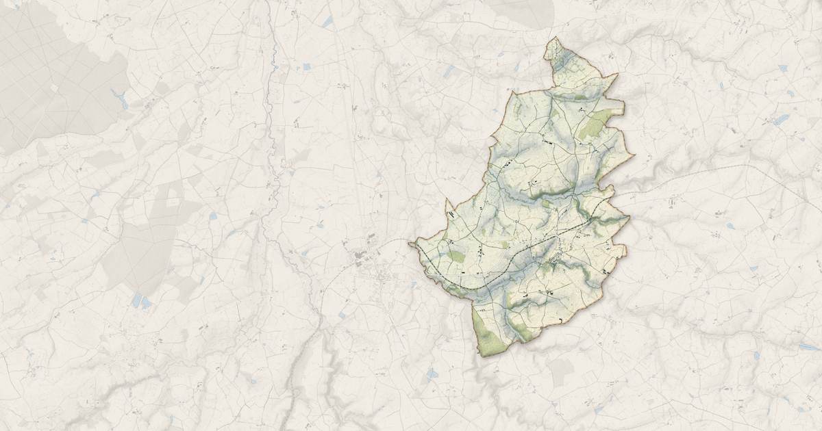 Portrait cartographique de Murat : relief, eau, forêts, bâti et voies, calculés à partir des données de l'IGN