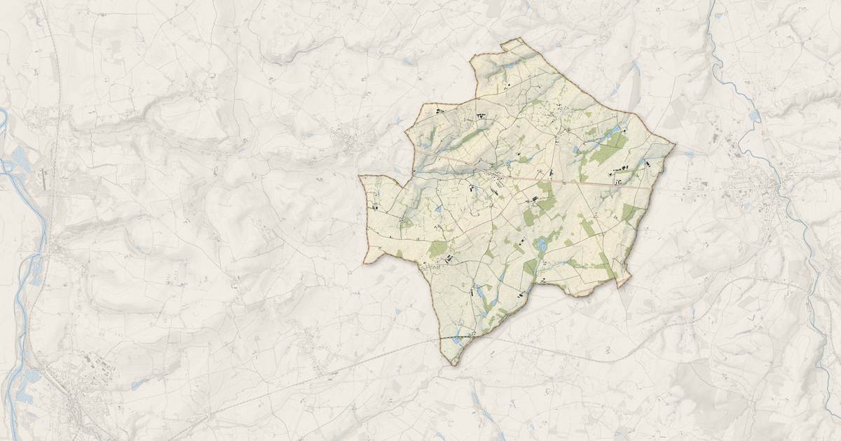 Portrait cartographique de Périgny : relief, eau, forêts, bâti et voies, calculés à partir des données de l'IGN