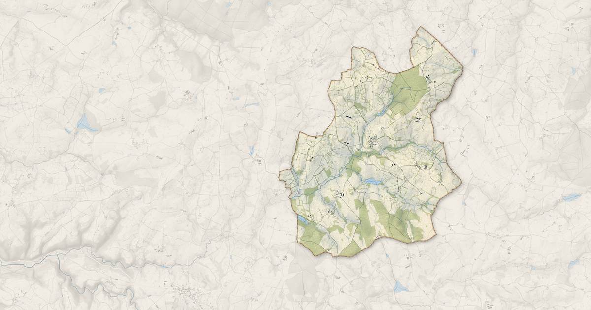Portrait cartographique de Ronnet : relief, eau, forêts, bâti et voies, calculés à partir des données de l'IGN