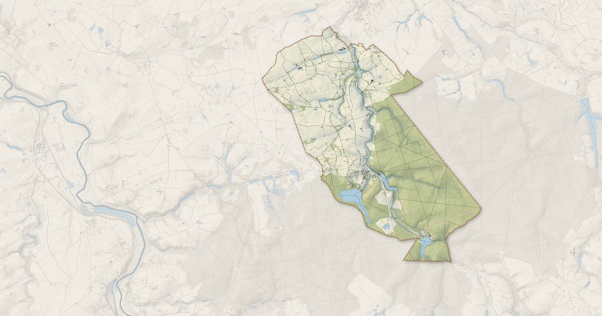 Portrait cartographique de Saint-Bonnet-Tronçais : relief, eau, forêts, bâti et voies, calculés à partir des données de l'IGN