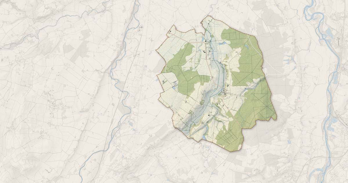 Portrait cartographique de Saint-Didier-la-Forêt : relief, eau, forêts, bâti et voies, calculés à partir des données de l'IGN