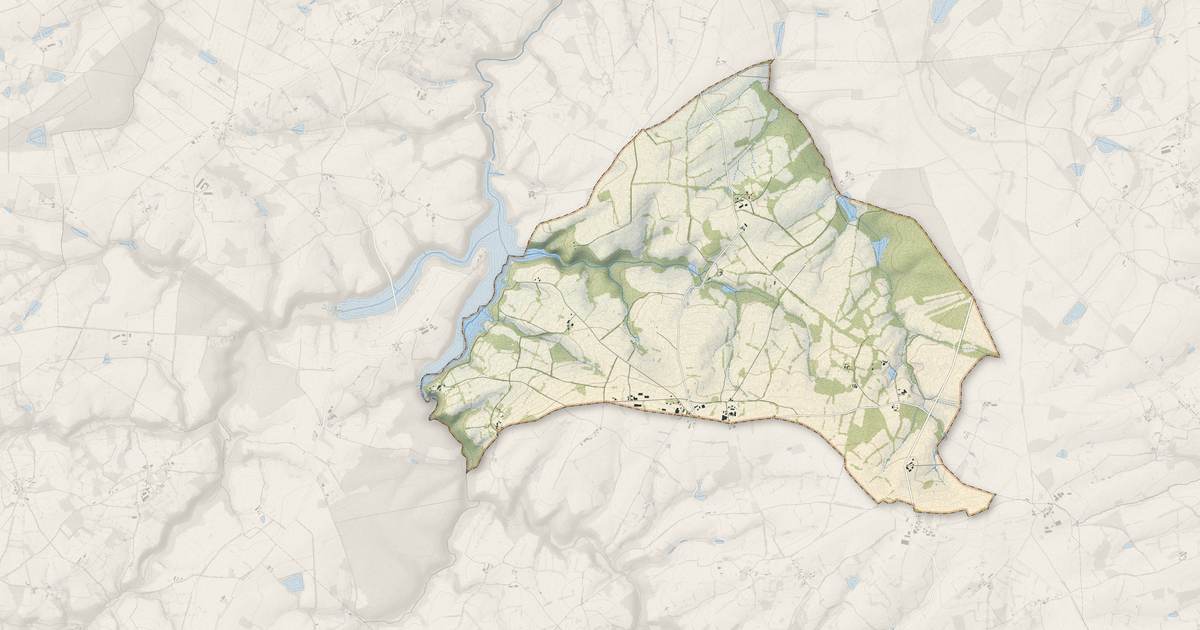 Portrait cartographique de Saint-Éloy-d'Allier : relief, eau, forêts, bâti et voies, calculés à partir des données de l'IGN