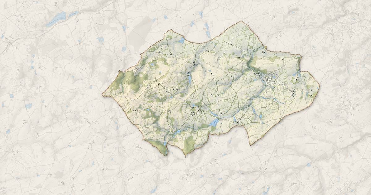 Portrait cartographique de Saint-Martinien : relief, eau, forêts, bâti et voies, calculés à partir des données de l'IGN