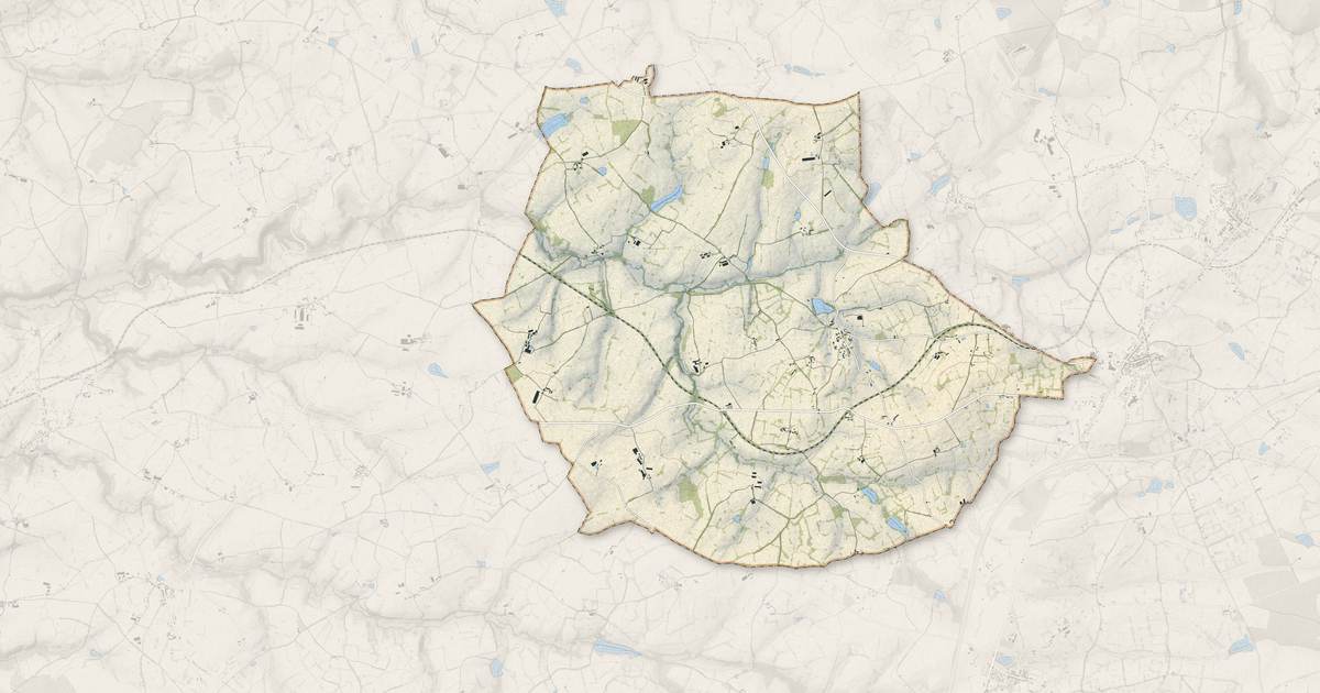 Portrait cartographique de Saint-Sornin : relief, eau, forêts, bâti et voies, calculés à partir des données de l'IGN