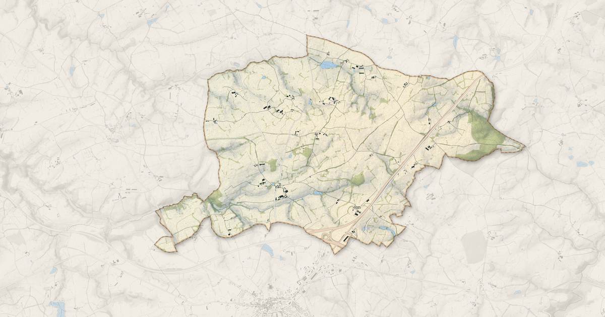 Portrait cartographique de Sazeret : relief, eau, forêts, bâti et voies, calculés à partir des données de l'IGN