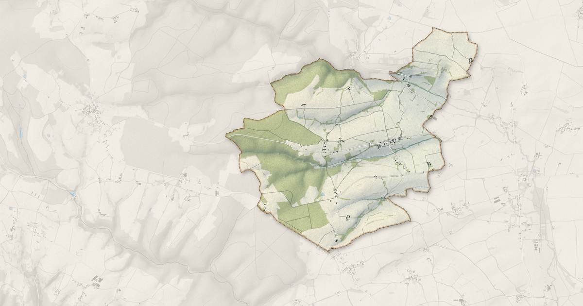 Portrait cartographique de Sussat : relief, eau, forêts, bâti et voies, calculés à partir des données de l'IGN