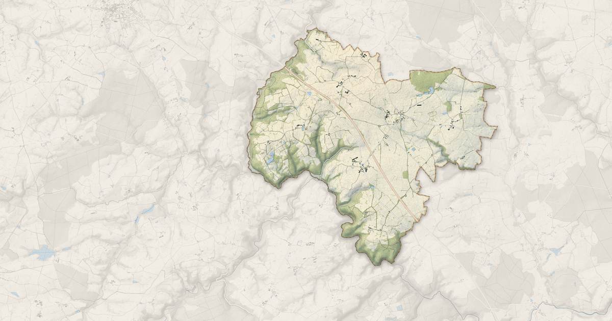 Portrait cartographique de Target : relief, eau, forêts, bâti et voies, calculés à partir des données de l'IGN