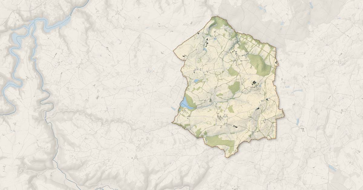 Portrait cartographique de Terjat : relief, eau, forêts, bâti et voies, calculés à partir des données de l'IGN