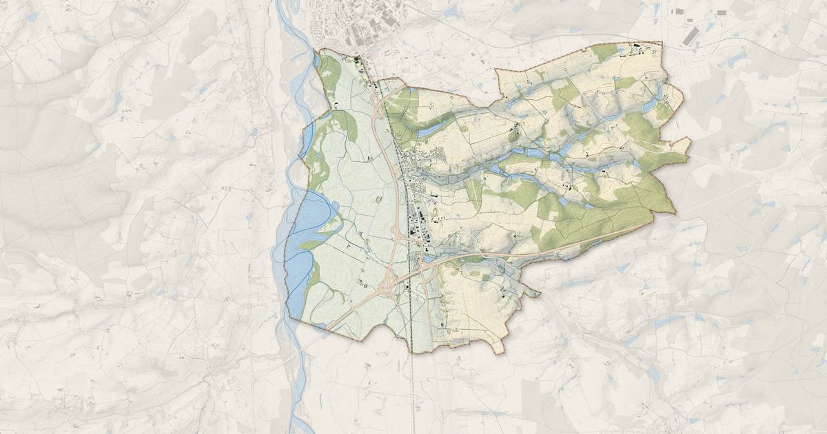Portrait cartographique de Toulon-sur-Allier : relief, eau, forêts, bâti et voies, calculés à partir des données de l'IGN
