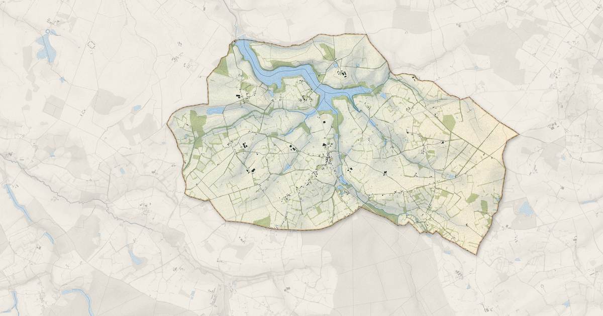 Portrait cartographique de Valigny : relief, eau, forêts, bâti et voies, calculés à partir des données de l'IGN