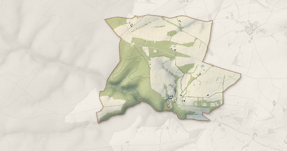Portrait cartographique de Veauce : relief, eau, forêts, bâti et voies, calculés à partir des données de l'IGN