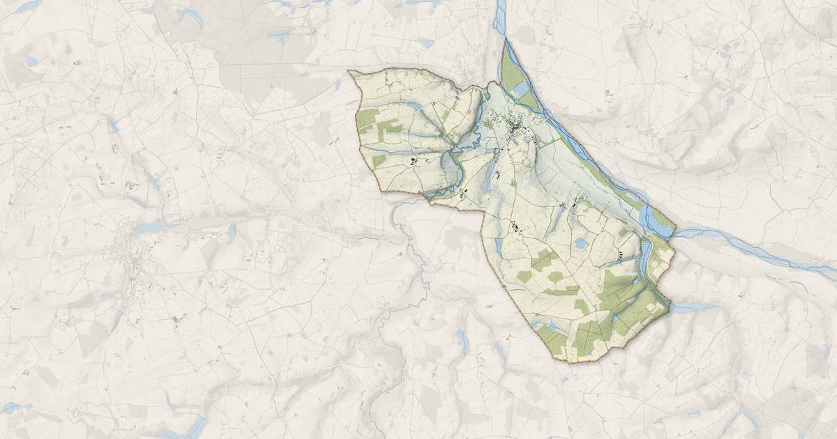 Portrait cartographique de Le Veurdre : relief, eau, forêts, bâti et voies, calculés à partir des données de l'IGN