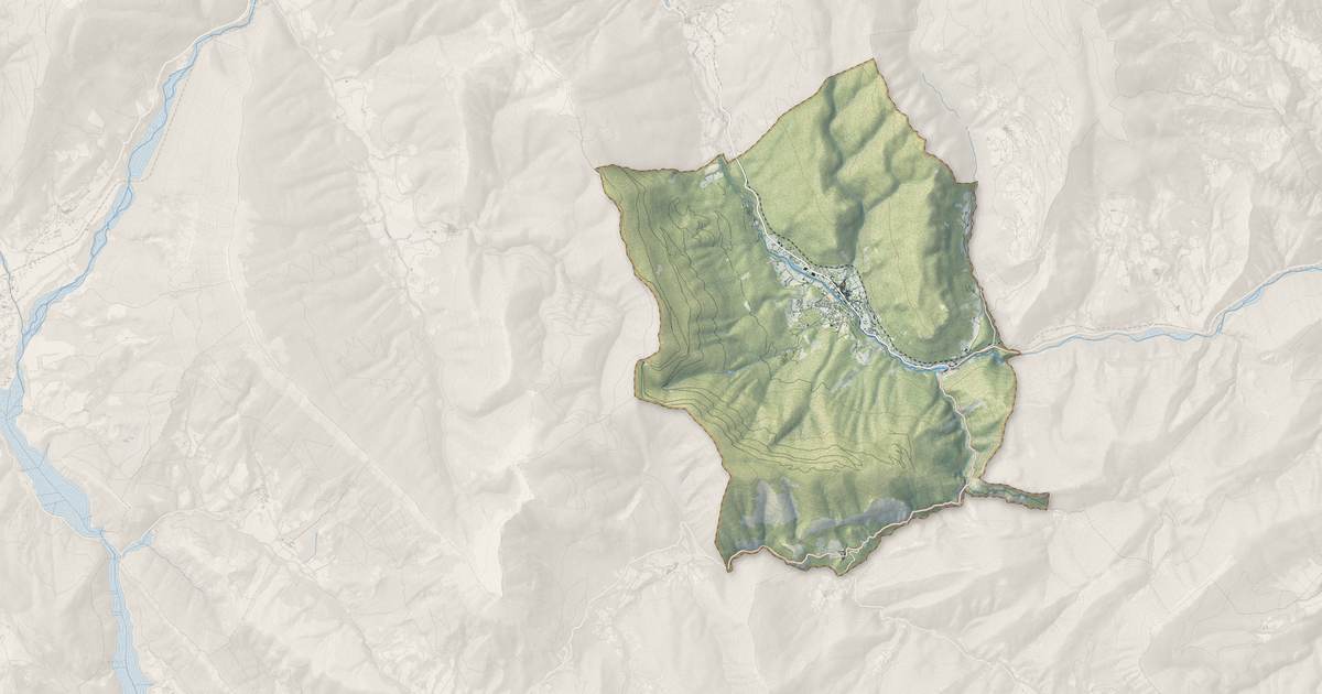 Portrait cartographique de Annot : relief, eau, forêts, bâti et voies, calculés à partir des données de l'IGN