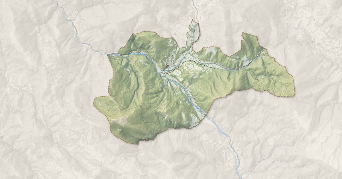 Portrait cartographique de Barrême : relief, eau, forêts, bâti et voies, calculés à partir des données de l'IGN