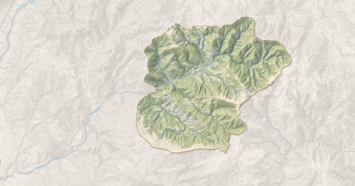 Portrait cartographique de Bayons : relief, eau, forêts, bâti et voies, calculés à partir des données de l'IGN