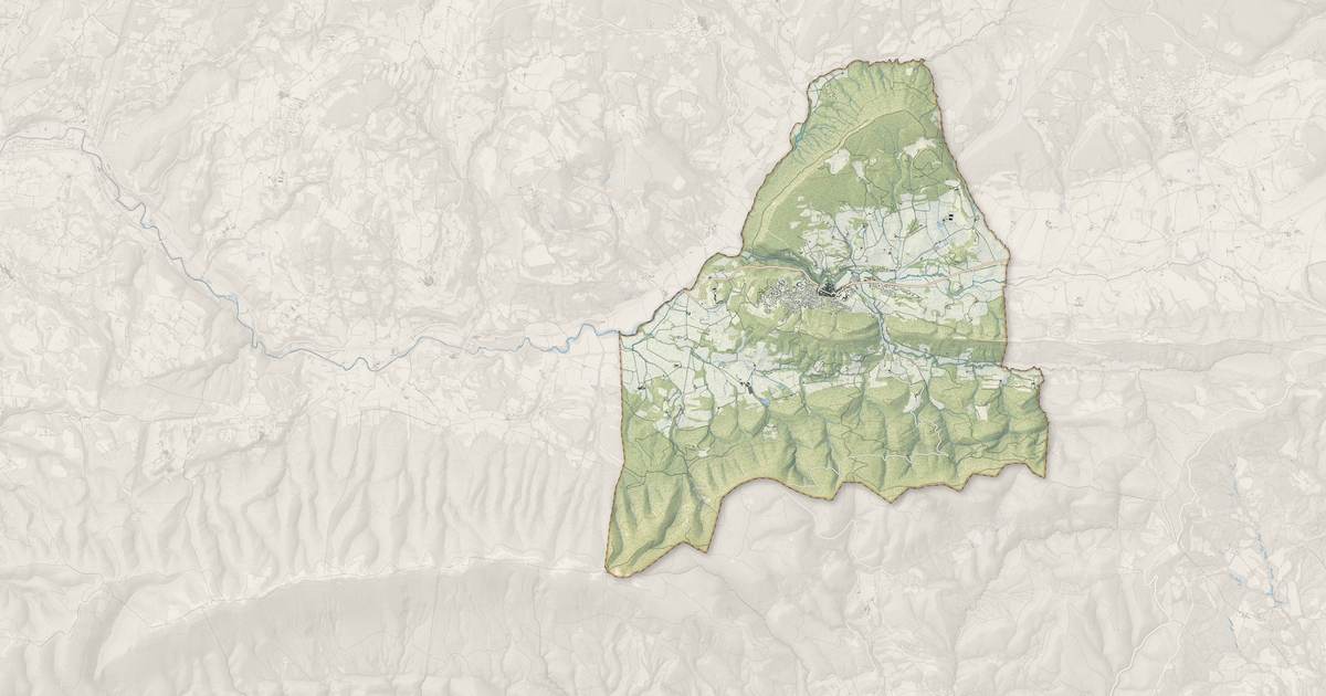 Portrait cartographique de Céreste-en-Luberon : relief, eau, forêts, bâti et voies, calculés à partir des données de l'IGN