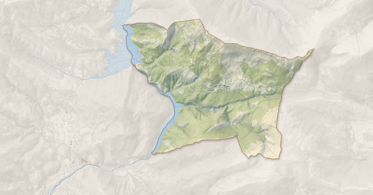 Portrait cartographique de Demandolx : relief, eau, forêts, bâti et voies, calculés à partir des données de l'IGN