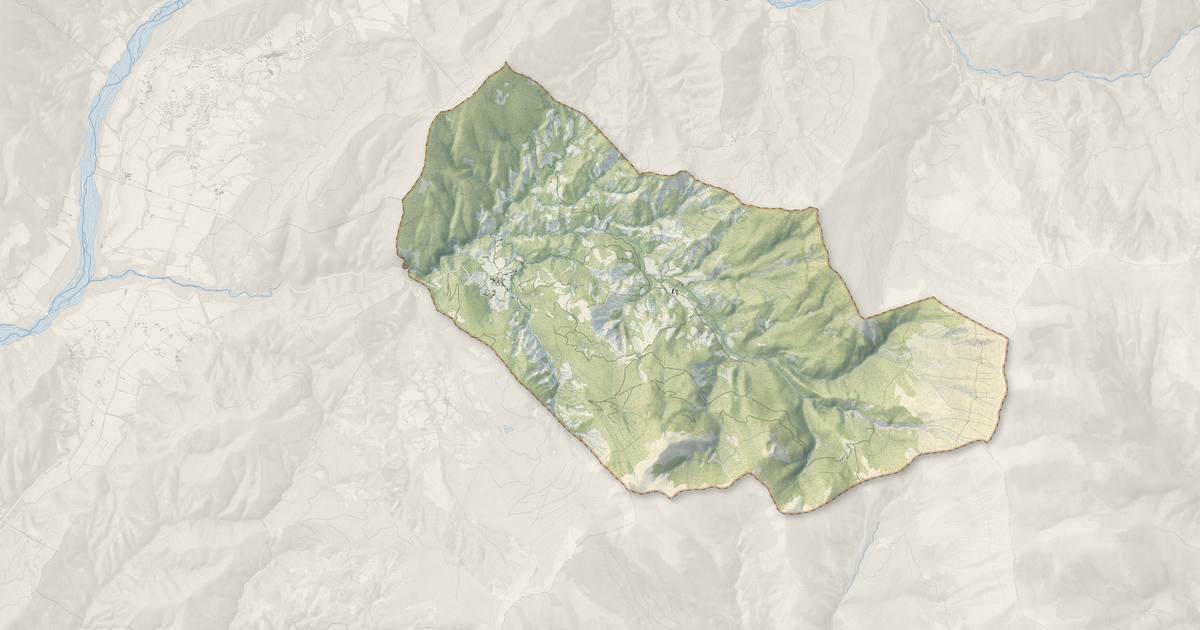 Portrait cartographique de Draix : relief, eau, forêts, bâti et voies, calculés à partir des données de l'IGN