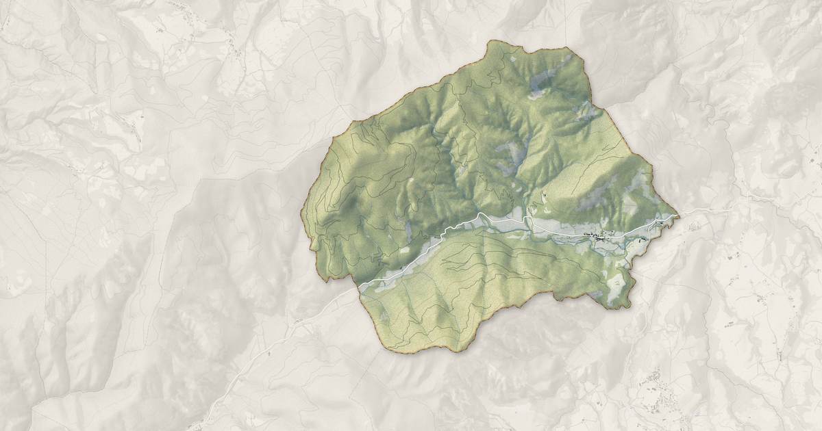 Portrait cartographique de Gigors : relief, eau, forêts, bâti et voies, calculés à partir des données de l'IGN