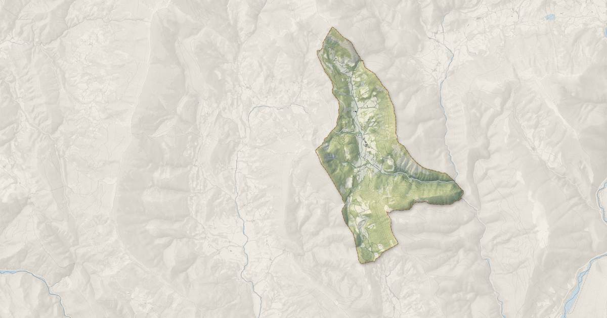 Portrait cartographique de Lambruisse : relief, eau, forêts, bâti et voies, calculés à partir des données de l'IGN
