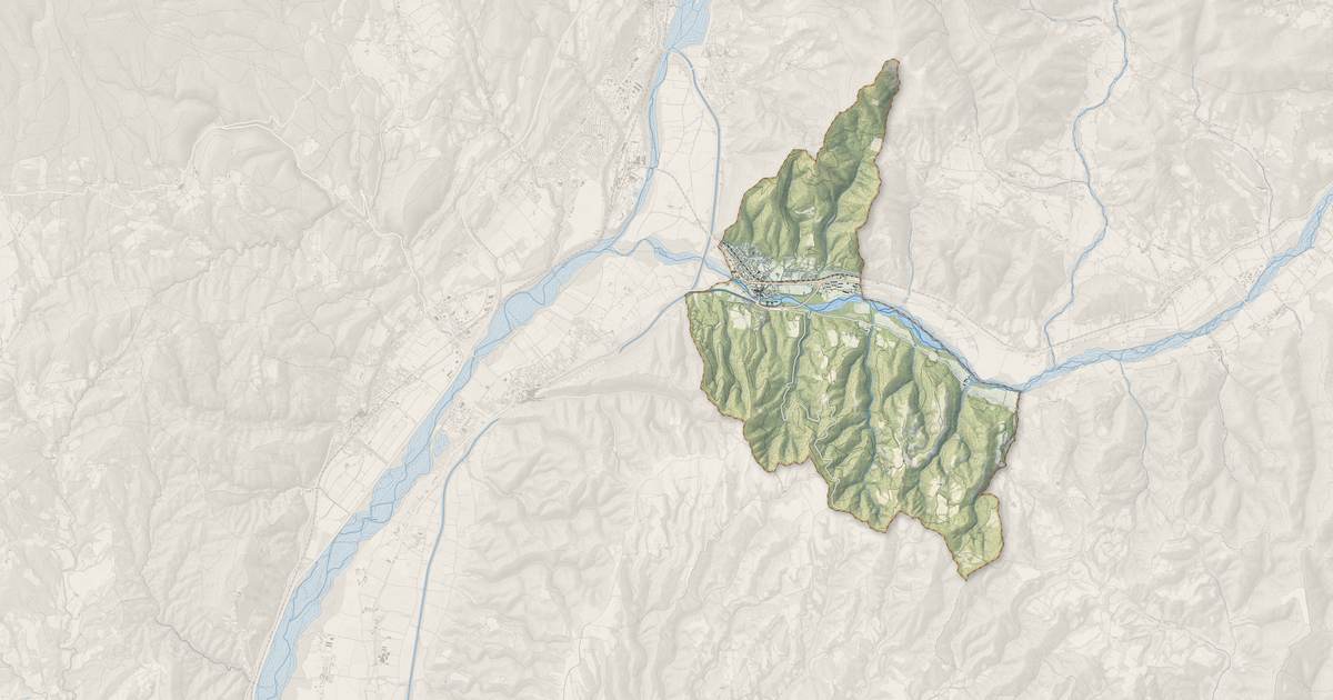 Portrait cartographique de Malijai : relief, eau, forêts, bâti et voies, calculés à partir des données de l'IGN