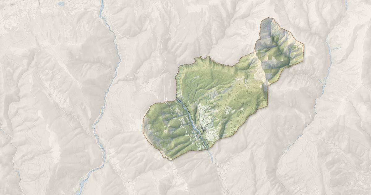 Portrait cartographique de Méailles : relief, eau, forêts, bâti et voies, calculés à partir des données de l'IGN