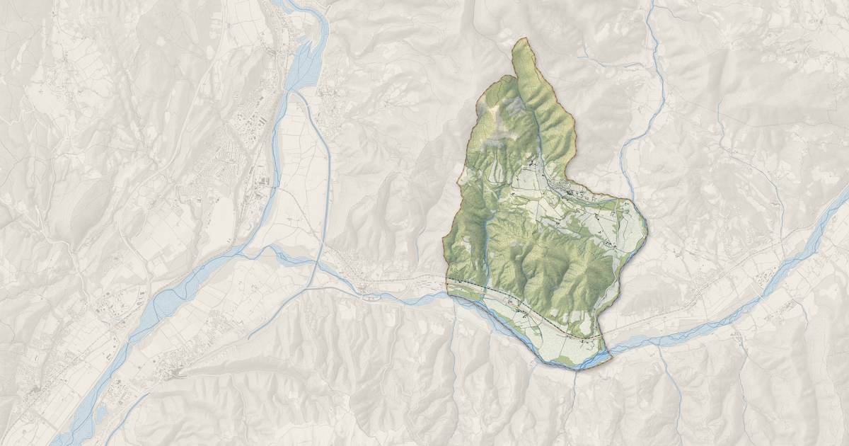 Portrait cartographique de Mirabeau : relief, eau, forêts, bâti et voies, calculés à partir des données de l'IGN