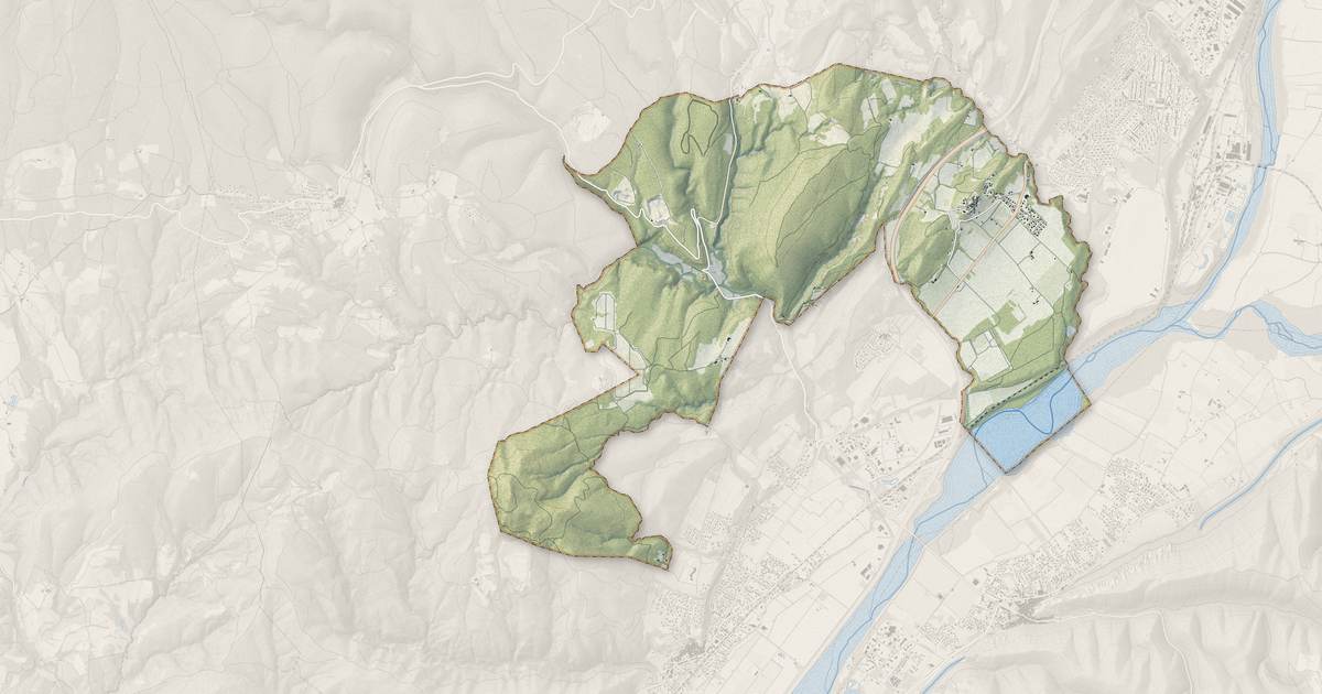 Portrait cartographique de Montfort : relief, eau, forêts, bâti et voies, calculés à partir des données de l'IGN