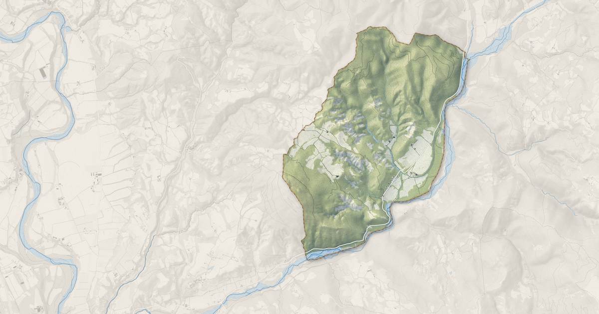 Portrait cartographique de Nibles : relief, eau, forêts, bâti et voies, calculés à partir des données de l'IGN