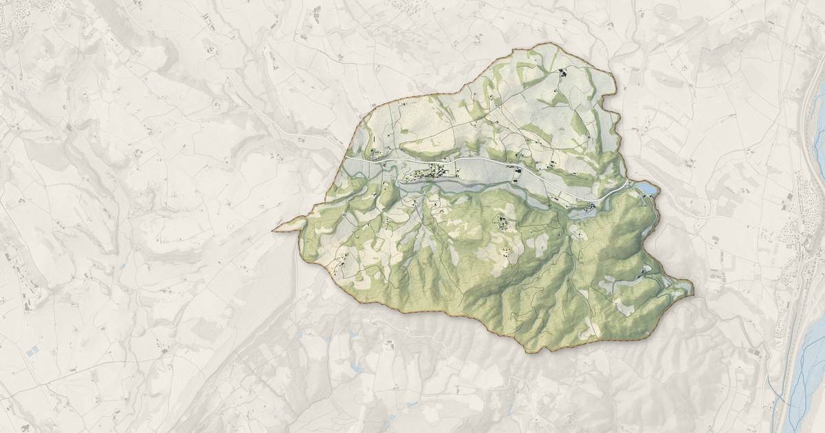 Portrait cartographique de Niozelles : relief, eau, forêts, bâti et voies, calculés à partir des données de l'IGN