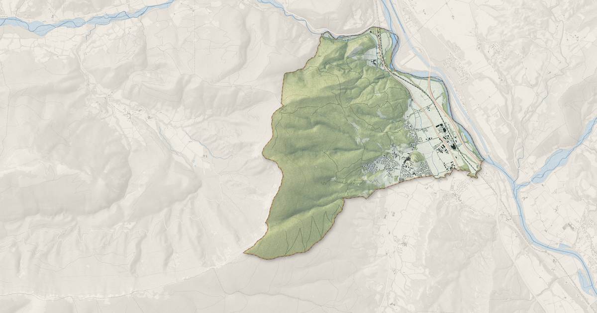 Portrait cartographique de Peipin : relief, eau, forêts, bâti et voies, calculés à partir des données de l'IGN