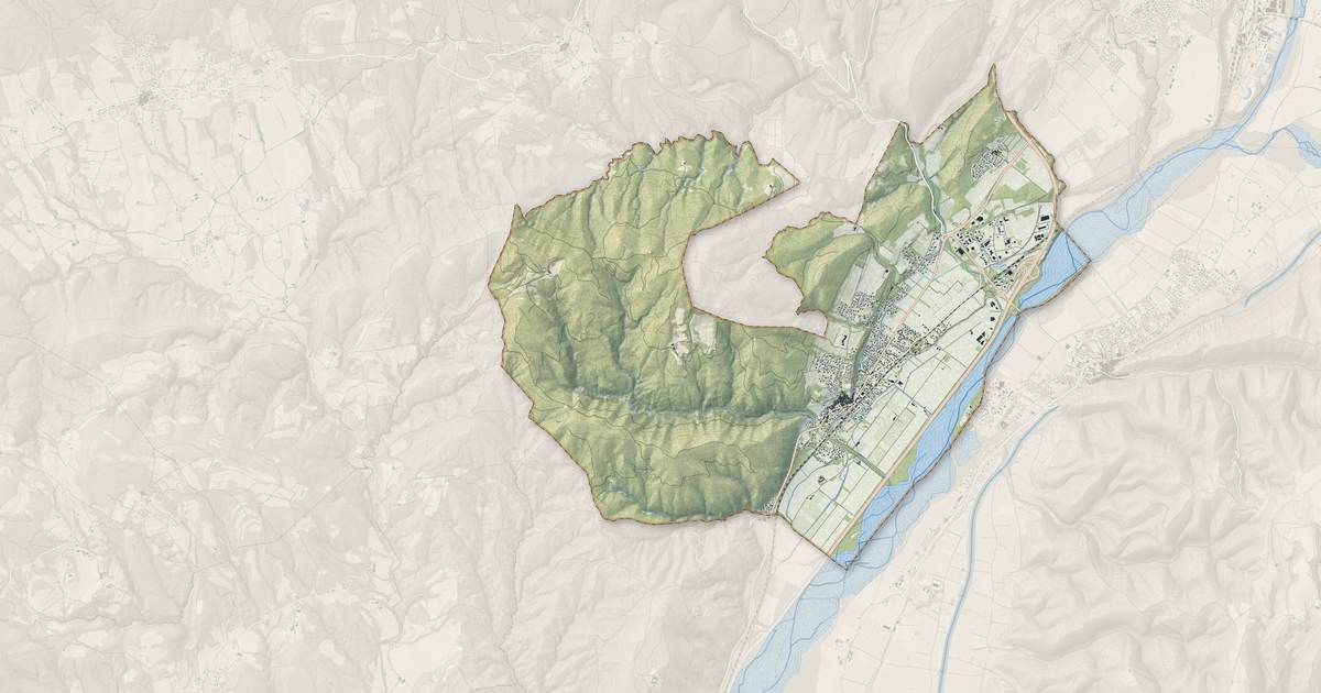 Portrait cartographique de Peyruis : relief, eau, forêts, bâti et voies, calculés à partir des données de l'IGN