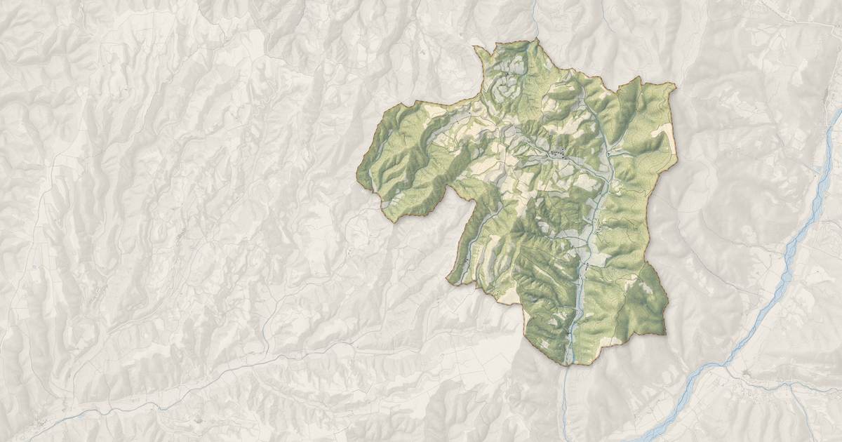 Portrait cartographique de Saint-Jeannet : relief, eau, forêts, bâti et voies, calculés à partir des données de l'IGN