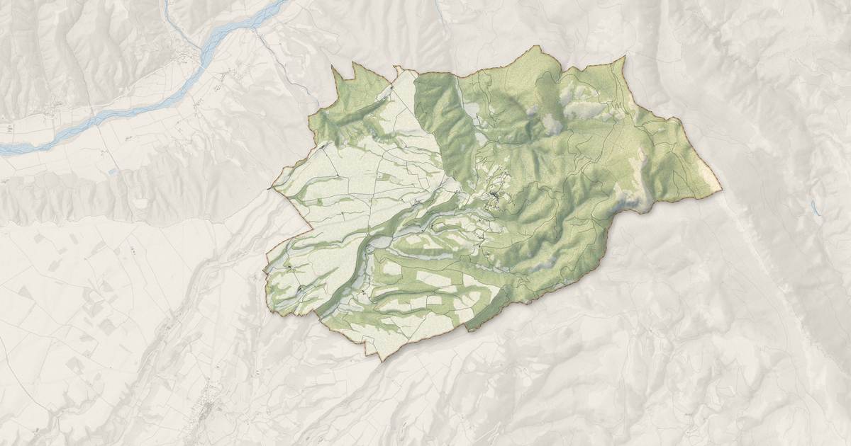 Portrait cartographique de Saint-Jurs : relief, eau, forêts, bâti et voies, calculés à partir des données de l'IGN